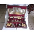 Vintage 52 piece mixed cutlery set in lockable canteen