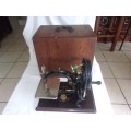 Rare Victorian Willcox & Gibbs sewing machine with wooden carry case