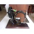 Rare Victorian Willcox & Gibbs sewing machine with wooden carry case