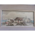 Rare original framed watercolour painting by Malachi Smith (1948-2012) - Fisherman`s Cottage