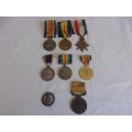 6 WW1 medals and Silver War Badge awarded to J. & J.H. Ludgrove - London Fire Brigade medal included