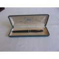 Vintage boxed black Cross rollerball pen with gold plated trim