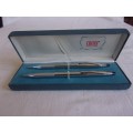 Vintage boxed chromed stainless steel Cross pen & pencil set
