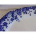 Huge antique Vermont Flow Blue Semi Porcelain meat platter Rd. No. 236650