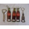 5 Coca-Cola bottle opener/ keyrings for 1 bid