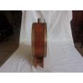 Vintage brass bound wooden water bottle/ flask