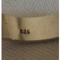 Vintage Sterling silver plain 6mm flat band ring