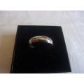 Vintage Sterling silver plain 4mm half round band ring