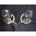 Pair of rare pewter `Frankli Wild` Royal Selangor elephant sherry glasses for 1 bid