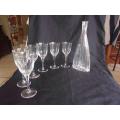 Vintage Atlantis Fantasy crystal table wine decanter & 6 glasses - great quality