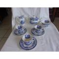 Vintage Copeland Spode blue `Byron` tea set