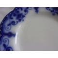 2 Antique Flow Blue Johnson Brothers Jewel pattern dinner plates
