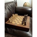 STUNNING LARGE OLD  CHESS SET individually carved pieces!