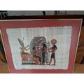 GREAT  Egytian painting on Papyrus paper   57cmx47cm with frame