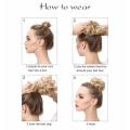 Messy Bun Hair Piece for Women Medium Brown 2PCS Scrunchies Hair Bun Extensions Curly Synthetic Hair