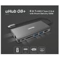 Unitek D1019A uHUB O8+ 8-in-1 Dual Display Ethernet 100W USB-C Hub