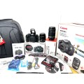 Canon EOS 600D DSLR Camera with Canon EFS 18-55mm AF/MF macro Lens  Canon EFS 55-250mm Zoom Lens Ori