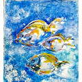 Framed Sea Fishes Hand Painted in Water Colours