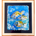 Framed Sea Fishes Hand Painted in Water Colours
