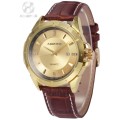 AGENT-X Golden Dial Brown Leather Quartz Mens Watch - FREE BRANDED GIFT BOX
