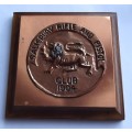 Old Rhodesia Salisbury Rifle and Pistol Club Established 1904 Copper Wall Plaque