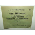 1960's Doctor Zhivago Movie Theatre Ticket