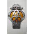 VINTAGE AA SOUTH AFRICA 2 PIECE ASSEMBLY CAR BUMPER BADGE