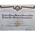 1982 SA Police Star for Outstanding Service Medal Award Certificate