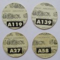 Lot of 4 Rugby Tazo Slamas from the 90`s