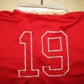 Old Red and White Number 19 Players Rugby Jersey