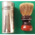 Vintage Shaving Brush with Metal Container