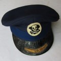 Old Military Peak Cap with Skull Badge