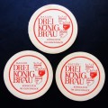 3 Old Haller Drei Konig Brau Beer Coasters from Germany