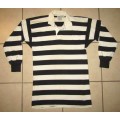 Old Black and White Long Sleeve Rugby Jersey
