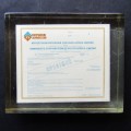 Old Krygkor Enclosed Document Specimen Paperweight