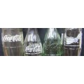 Lot of 4 Old Coca Cola Glass Bottles