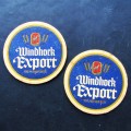 2 Old Windhoek Lager Beer Coasters