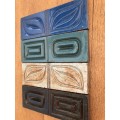 Retro Mid Century unused glazed clay tiles