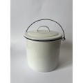 White Enamel Ice Bucket