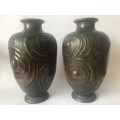 Magnificent Pair of Antique Japanese Bronze Vases