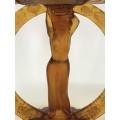 Art Deco Amber Glass Bowl/Candlestick