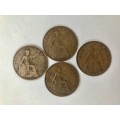 Great Britain One Penny 1914,1920,1930&1945(4)