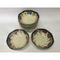 Royal Doulton Pansy Pattern Desert Bowls Set 11