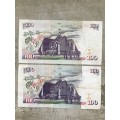 BANK OF KENYA 100 Shillings(X2)