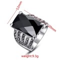 Stunning broad.. S925 cz black onyx ring size 7