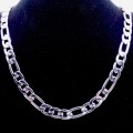 Gorgeous high quality figaro heavy solid titanium steel 6mm links...72cm lenght...never fade