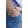 6mm heavy solid titanium cuban bracelet...20cm