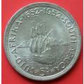 1952 5 shillings (Crown) 50% silver.