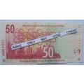 Gill Marcus - 2 X R50.00  notes - Serial No`s : AM 4912473C and BG 9813708C. See photo`s