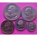 1979 R1.00, 50c, 20c,10c, and 5c - circulated nickel coins. See photos below.